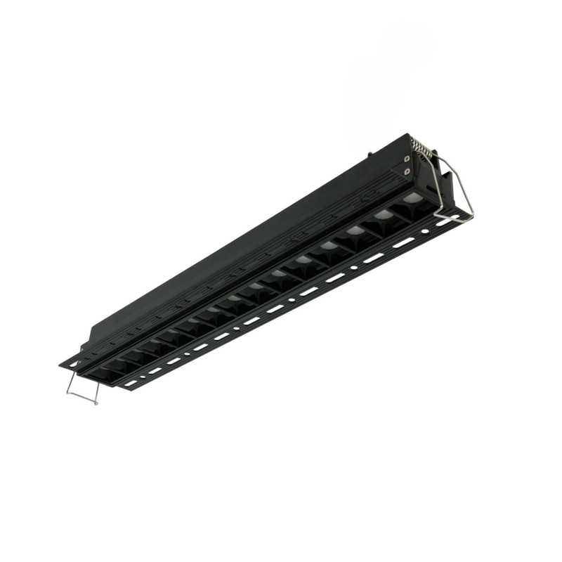 Recessed linear LED spotlight for plasterboard - 30W - UGR18 - CRI90 - Black