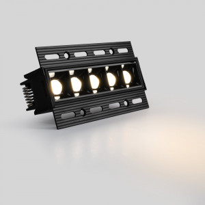 Recessed linear LED spotlight for plasterboard - 12W - UGR18 - CRI90 - Black