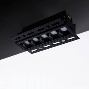 Recessed linear LED spotlight for plasterboard - 12W - UGR18 - CRI90 - Black