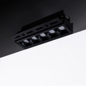 Recessed linear LED spotlight for plasterboard - 12W - UGR18 - CRI90 - Black