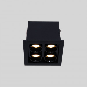 Recessed square LED downlight - 8W - Osram Chip - UGR18 - Cutout 48 x 48 mm - Black