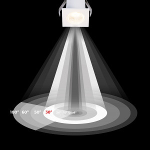 Recessed square LED downlight - 2W - Osram Chip - UGR18 - Cutout Ø 25mm - White