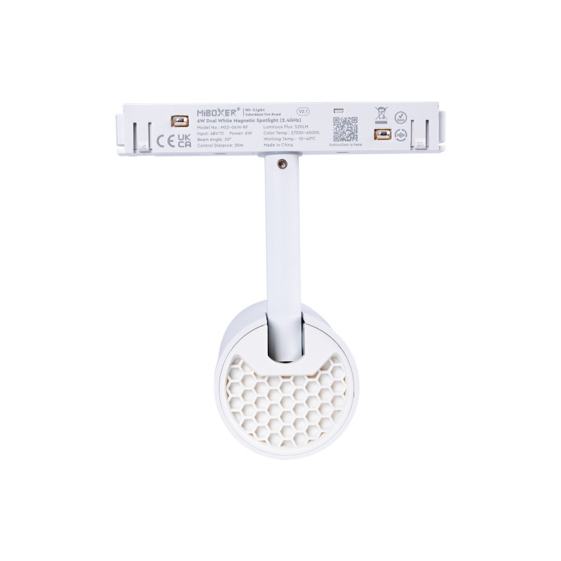Magnetic track CCT LED spotlight - 48V - 6W - Mi Light - White