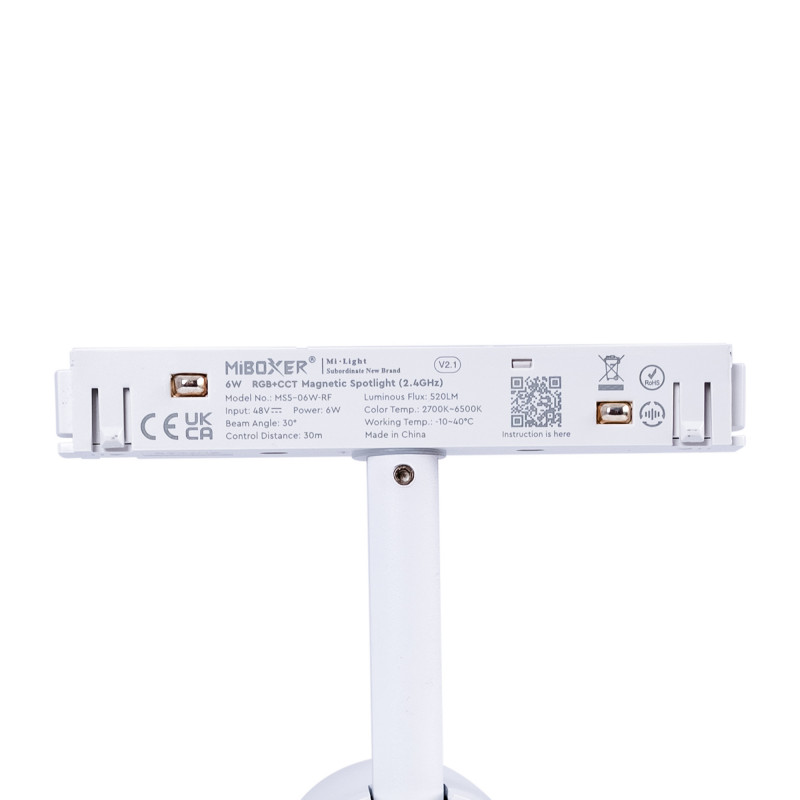 RGB + CCT magnetic track LED spotlight - 48V - 6W - Mi Light - White
