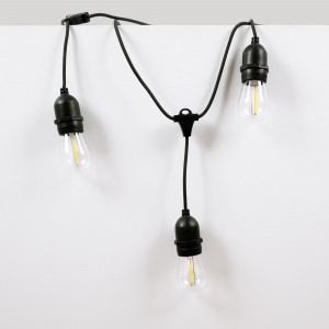Solar string light - 15 E27 LED Filament Bulbs - IP44 - 10 metres