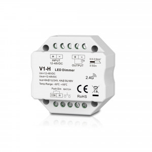 Single colour controller 12-48V DC - 8A - RF 2.4G - PUSH dimmer - MINI - Skydance