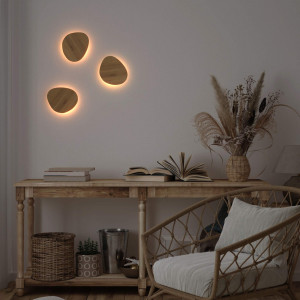 Wooden wall light "Eclipse 3" - 8W - Warm light