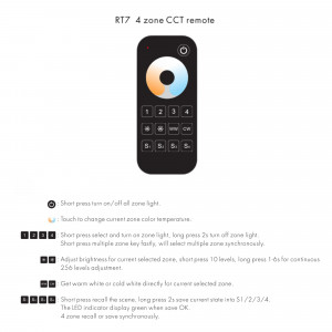 LED CCT Remote control - 4 Zones - Rotating wheel - SK-RT7 - Skydance