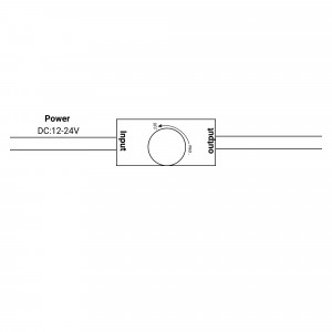 Dimmer for single colour LED strip - 12-24V DC - 2Av