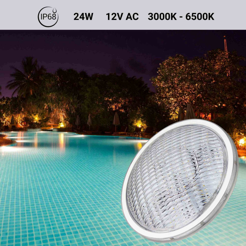 LED pool spotlight - PAR56 12V AC - 24W - IP68 LED pool spotlight - PAR56 12V AC - 24W - IP68