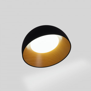 CCT LED slant ceiling light - 12W - Wood effect - ø35cm