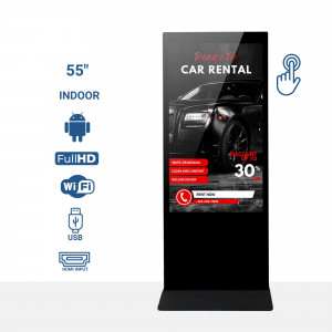 Indoor advertising totem - Full HD 55" LCD - Touchscreen - Android