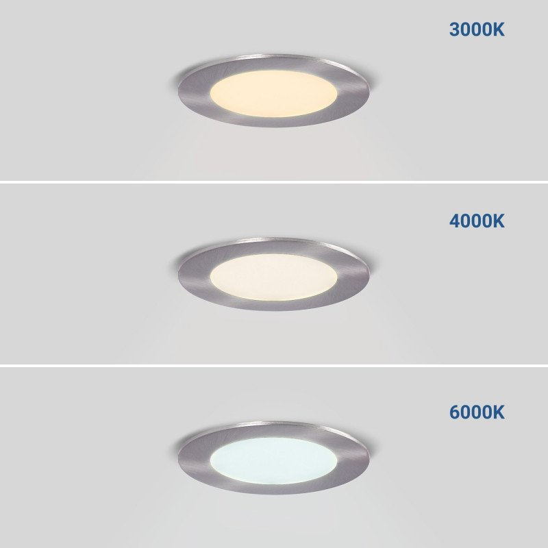Downlight silver LED ultra slim 6W - CCT - Cut Ø 110mm Downlight silver LED ultra slim 6W - CCT - Cut Ø 110mm