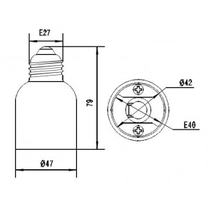 Adapter E27 to E40 thread