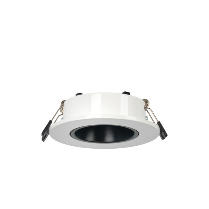 KIT - Recessed downlight ring Ø90mm (black/white) + 5.4W GU10 Bulb + Socket