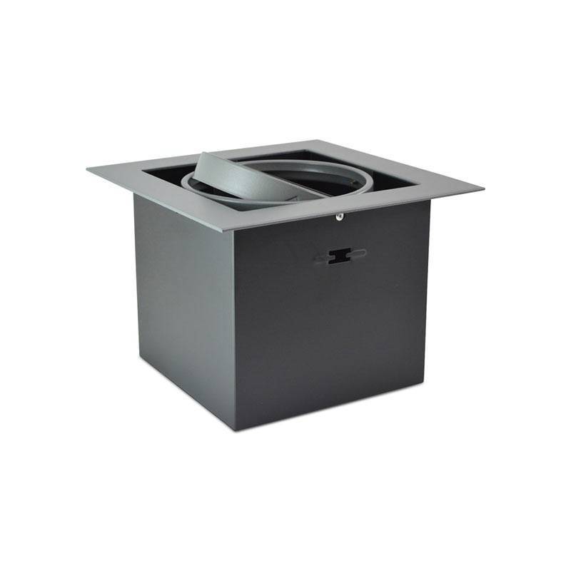 Steel cardan shaft for one QR111 LED bulb, tilting and swiveling 185x175/205x205mm color Gray