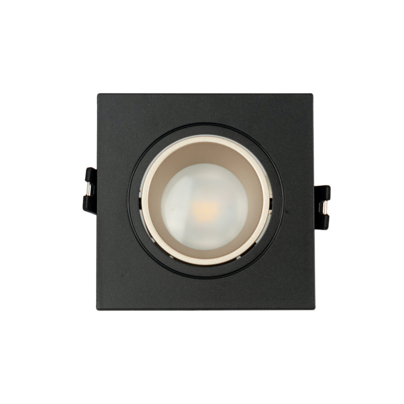 KIT - Recessed square downlight ring 93x93mm (black/champagne) + 5.4W GU10 Bulb + Socket KIT - Recessed square downlight ring 93x93mm (black/champagne) + 5.4W GU10 Bulb + Socket