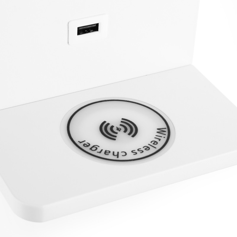 Wall light with USB port "BASKOP W" - 6W - Wireless Charging Base Wall light with USB port "BASKOP W" - 6W - Wireless Charging Base