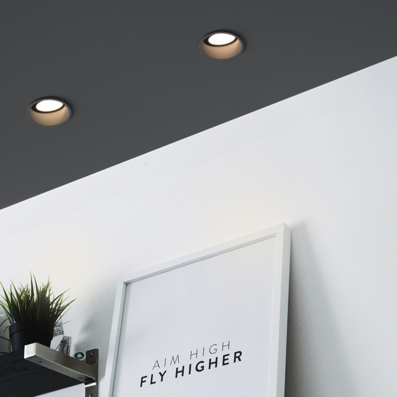 KIT - Recessed downlight Ø93mm (black) + 5.4W GU10 Bulb + Socket KIT - Recessed downlight Ø93mm (black) + 5.4W GU10 Bulb + Socket