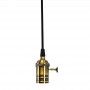 Vintage pendant lamp holder with bronze colored socket and black cord