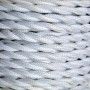 White braided textile electric cable 10mts