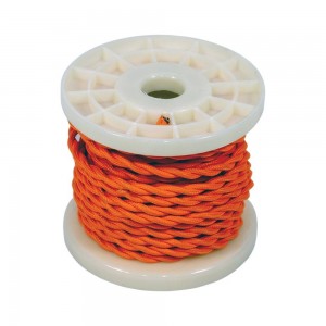 NORDIC STYLE ELECTRICAL CABLE 2X0,75 TEXTILE ORANGE COLOR