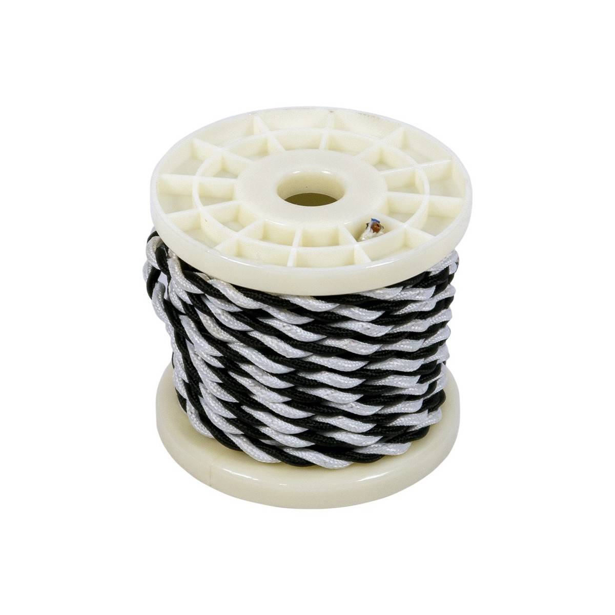 NORDIC STYLED ELECTRICAL CABLE 2X0,75 TEXTILE WHITE and BLACK COLOR