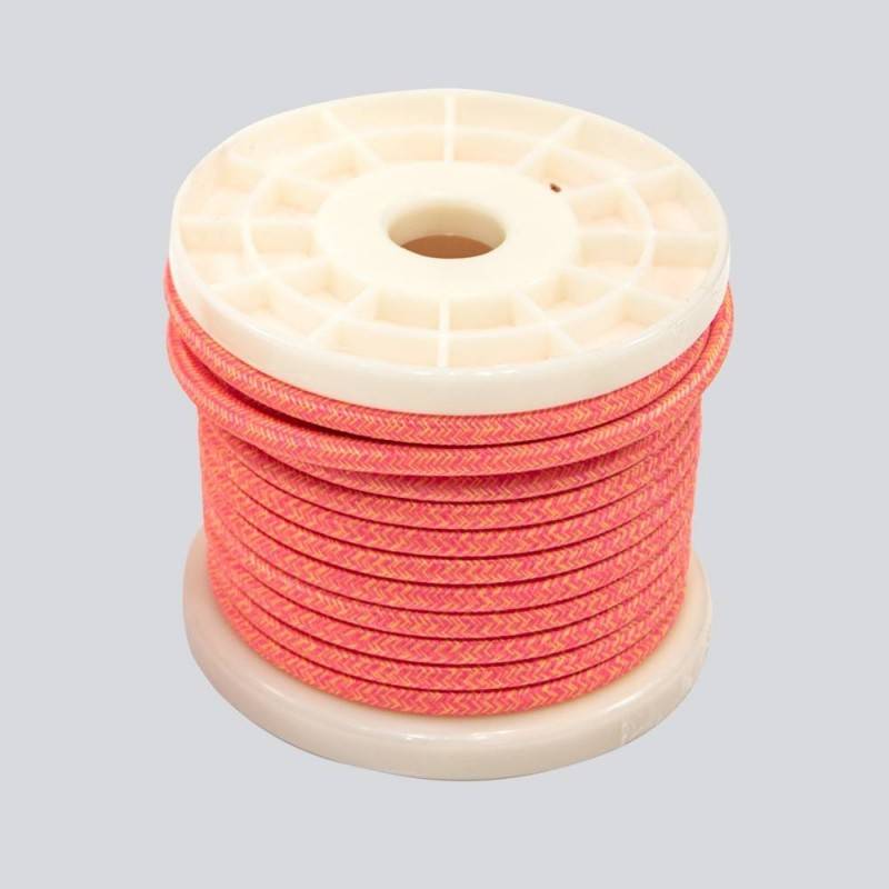 NORDIC STYLE TEXTILE ELECTRIC CABLE COIL 2X0,75 COLOR TIGER PINK AND YELLOW