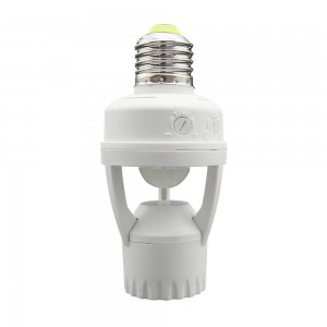 Adapter for E27 LED bulb with PIR motion sensor