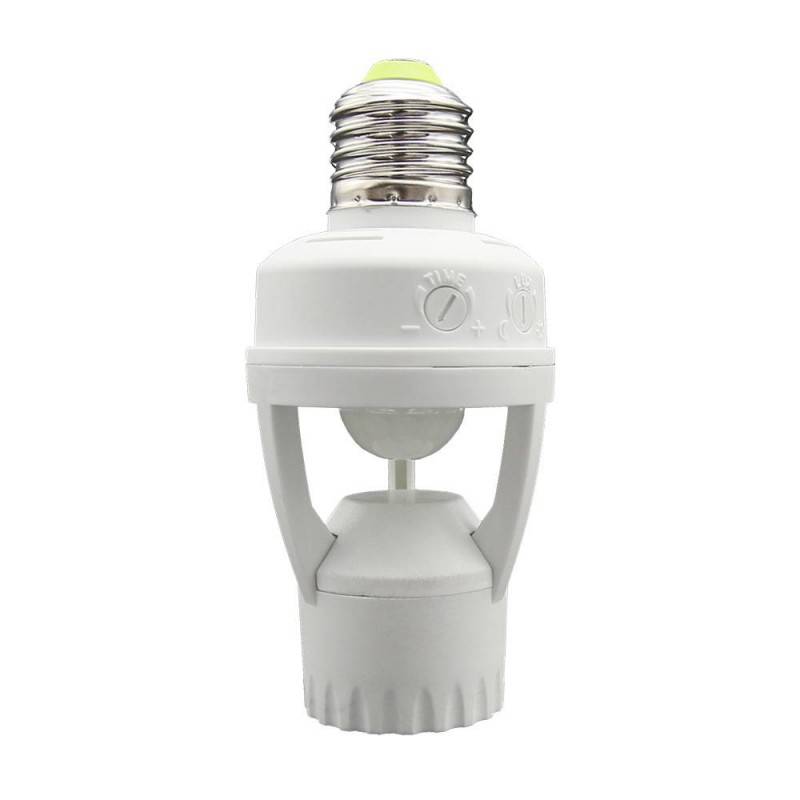 Adapter for E27 LED bulb with PIR motion sensor