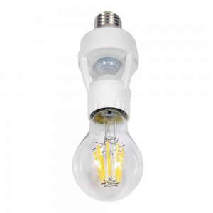 Adapter for E27 LED bulb with PIR motion sensor