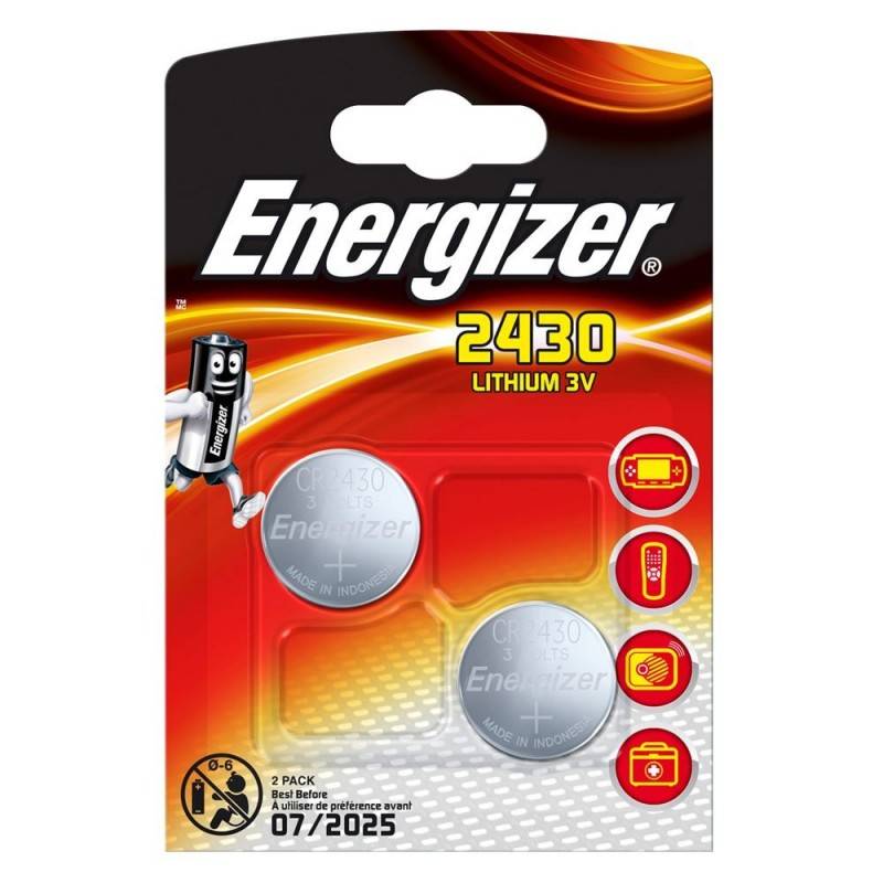 ENERGIZER CR2430 LITHIUM BATTERY 3V, BLISTER OF 2 PCS.