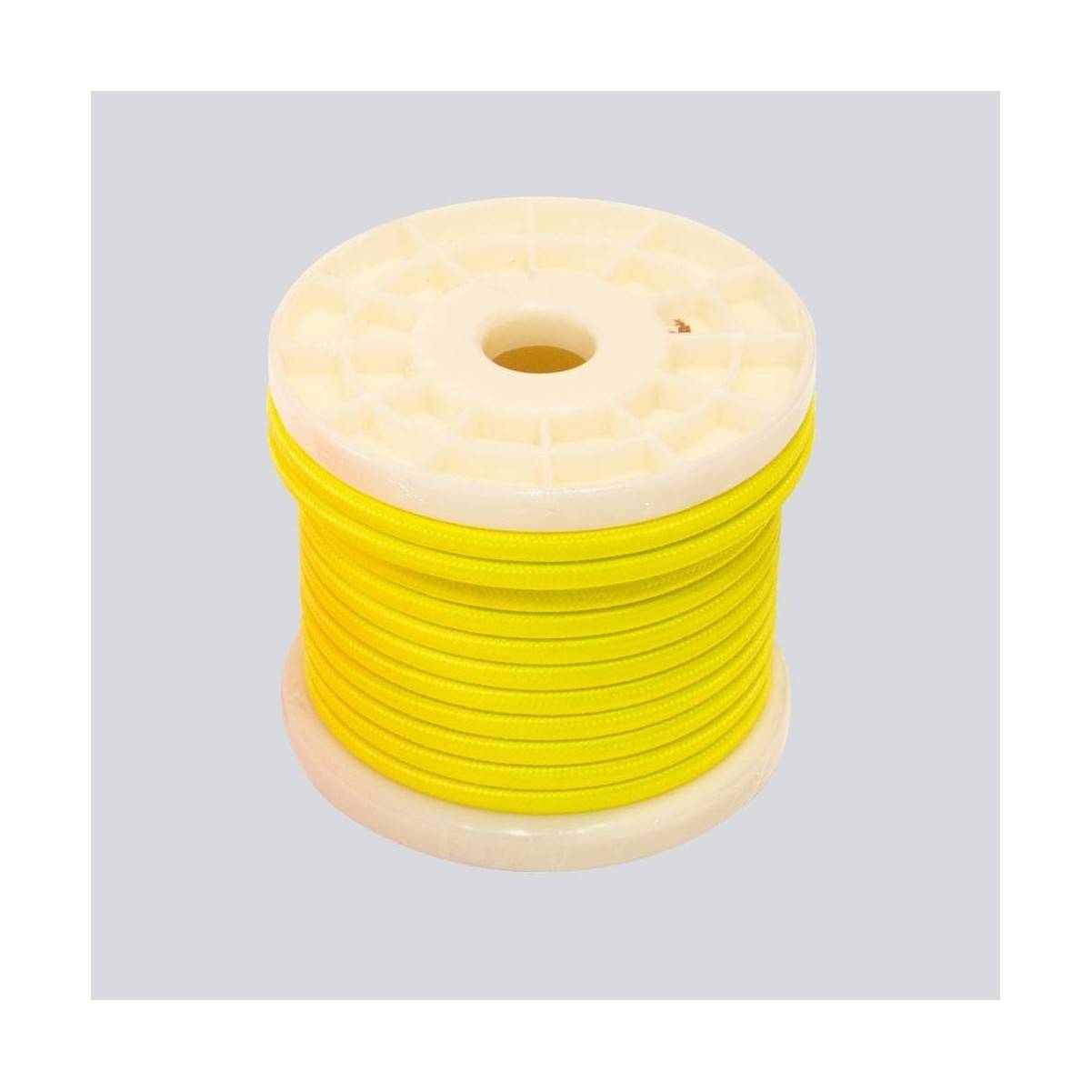 Coil of decorative textile electric cable 2x0.75 in fluorescent colors