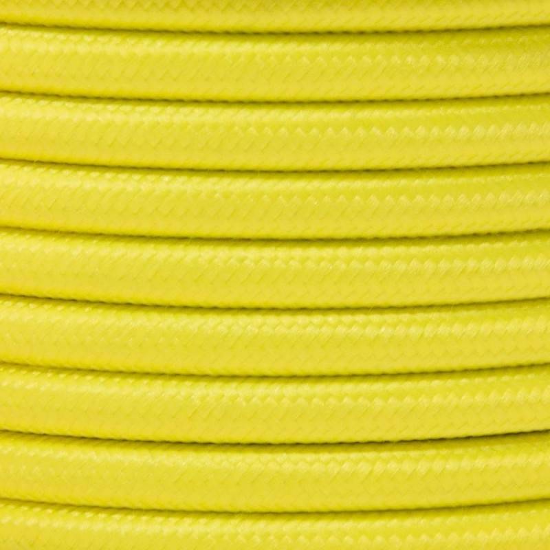 Coil of decorative textile electric cable 2x0.75 in fluorescent colors