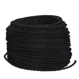Decorative braided electric cable 2x0.75 various colors