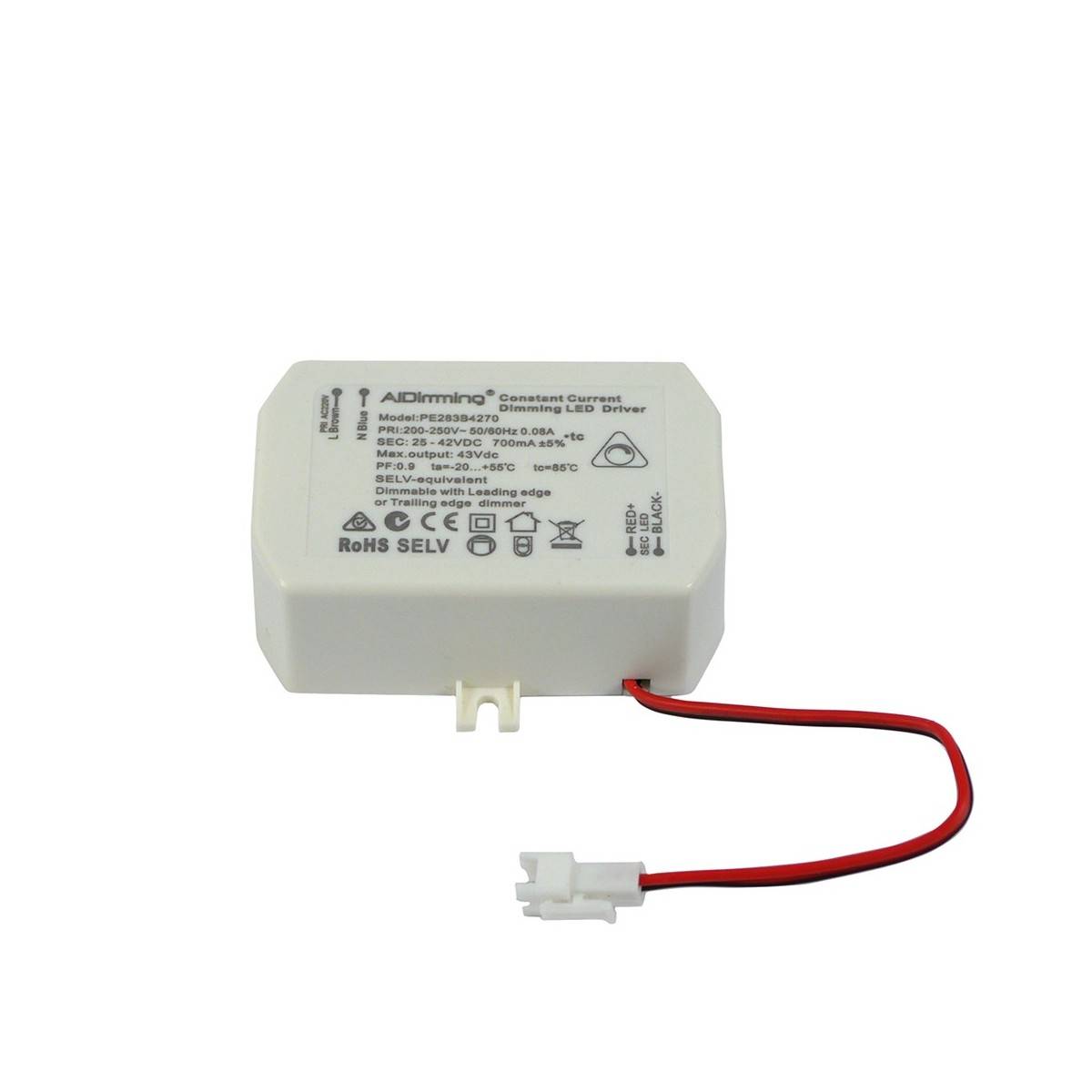 Dimmable constant current driver 25-42VDC 700mA