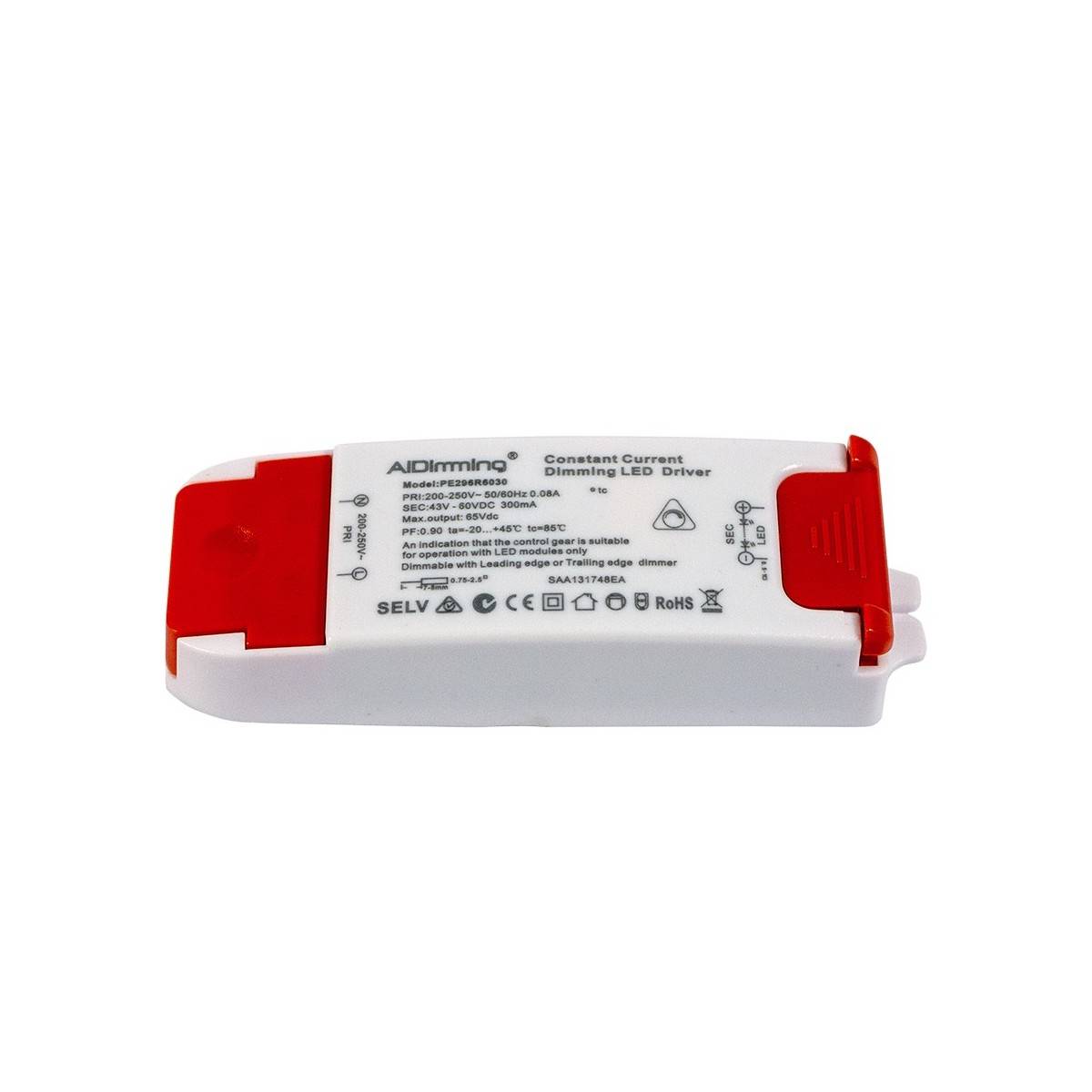 Dimmable TRIAC driver with constant current 43-60VDC 300mA