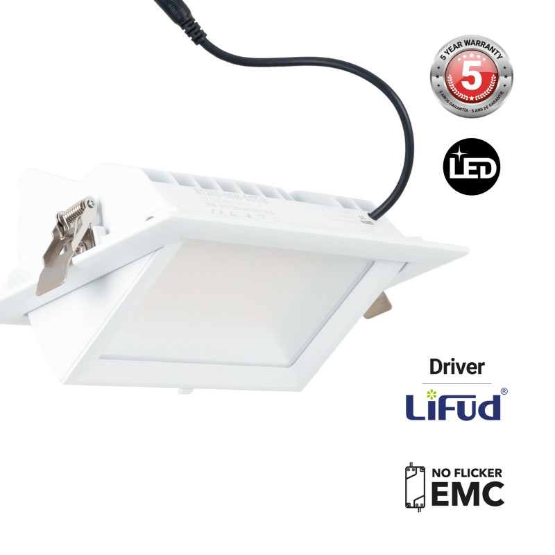 Rectangular adjustable CCT LED Downlight - 60W - White - 100° LIFUD Driver Rectangular adjustable CCT LED Downlight - 60W - White - 100° LIFUD Driver