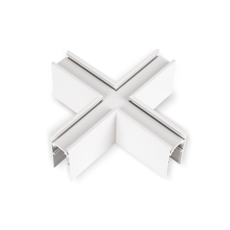 X-connector for surface mounted magnetic track - 20mm - White