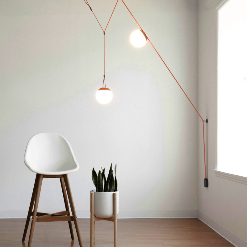 Configurable lamp "Axia 5" - KIT 2 ball lamps 12W + electric textile tape + accessories Configurable lamp "Axia 5" - KIT 2 ball lamps 12W + electric textile tape + accessories