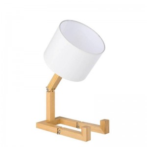 Articulated wooden table lamp "YOKI".