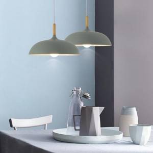 Round Wooden Pendant Lamp "MELA" Modern E27