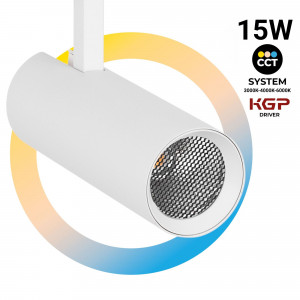 LED spotlight for single-phase track - CCT - 15W - CRI 90 - KGP driver