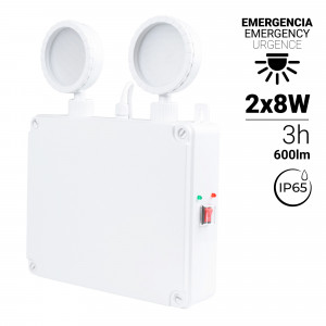 Industrial LED emergency light - 2 x 8W - IP65
