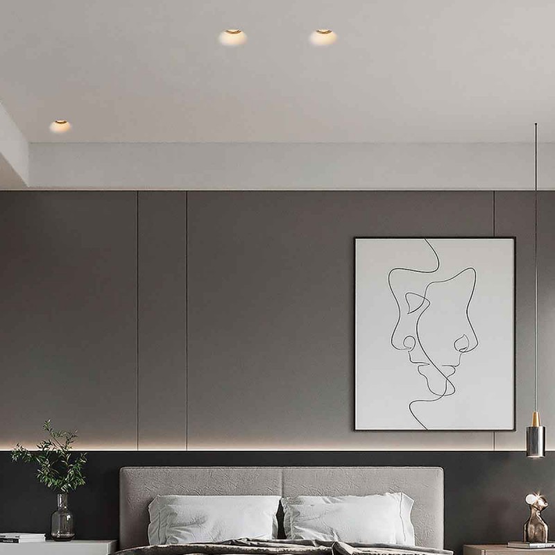 Στρογγυλό χωνευτό downlight στρογγυλό trimless GU10 γυψοσανίδας downlight trimless