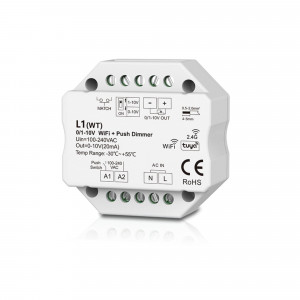 MINI Controller 0/1-10V - WiFi+RF - PUSH Dim - 100-240V AC - TUYA - Skydance