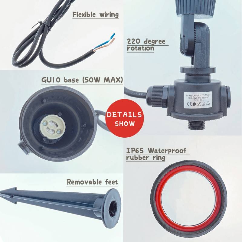 Estaca de jardín para bombillas GU10 Estaca de jardín para bombillas GU10