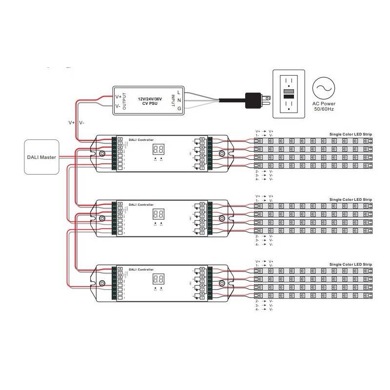 diagrama de cableado DALI