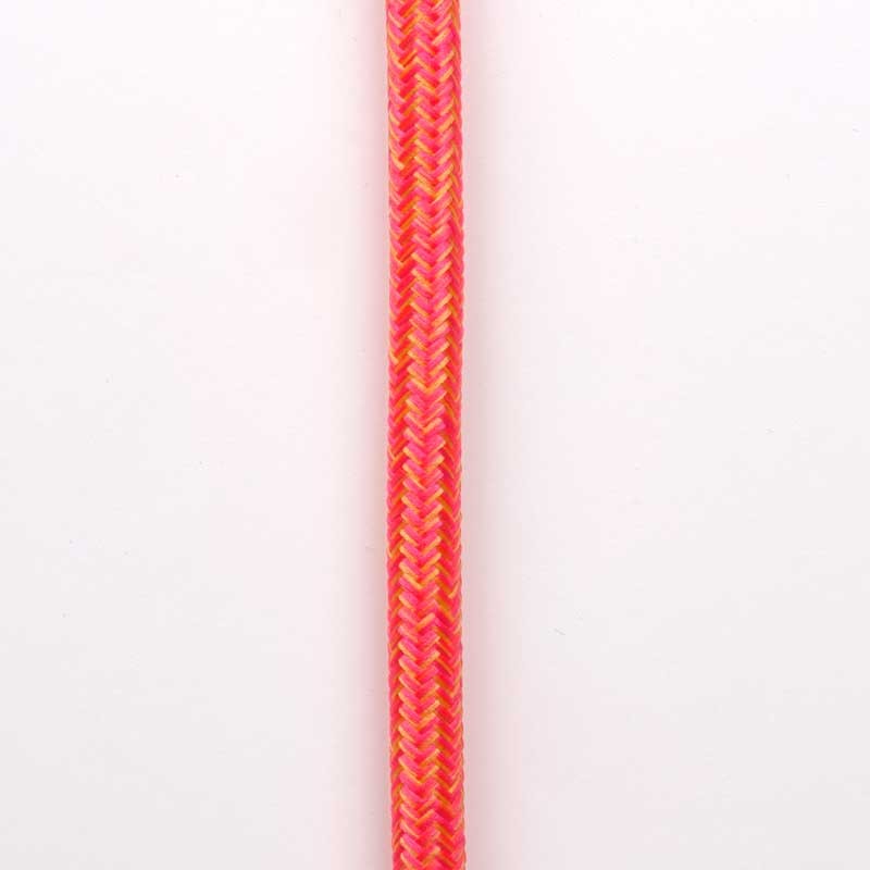 Cabo eléctrico rosa e amarelo coberto de tecido feito com seda Cabo eléctrico rosa e amarelo coberto de tecido feito com seda