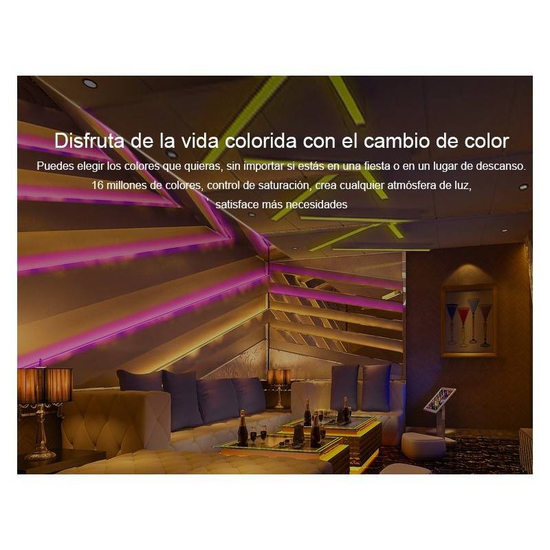 Controle de iluminação de 8 áreas com luzes RGB + CCT Controle de iluminação de 8 áreas com luzes RGB + CCT